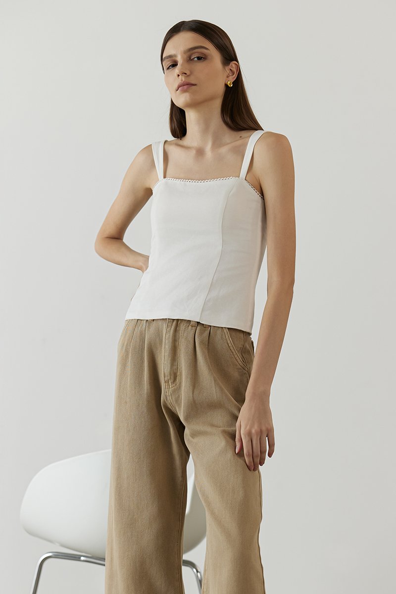 VERALYN SWEET HEART BUSTIER LINEN TOP VERALYN SWEET HEART BUSTIER LINEN TOP