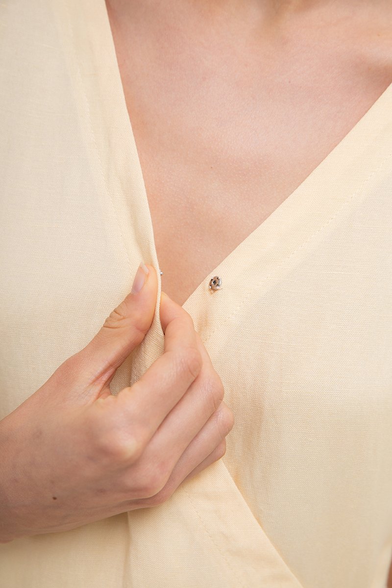 ELYSSA LINEN WRAP DRESS