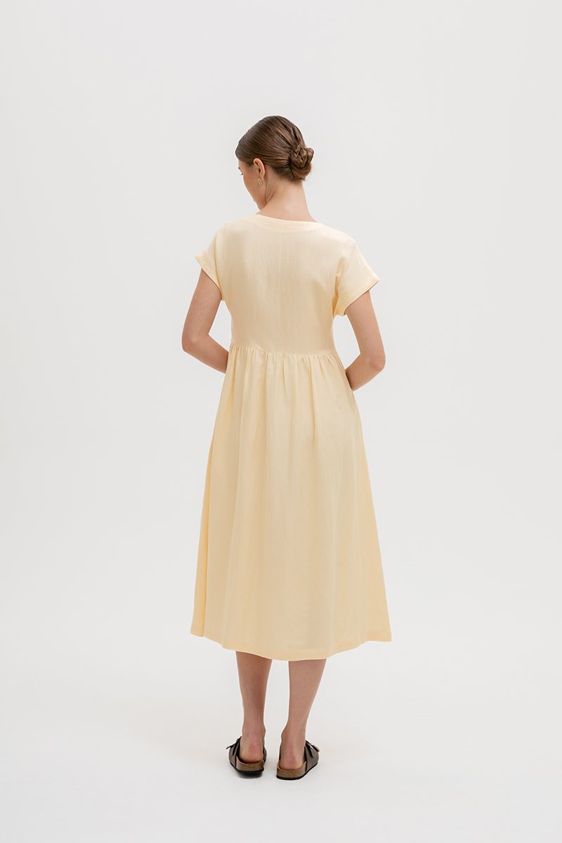 ELYSSA LINEN WRAP DRESS