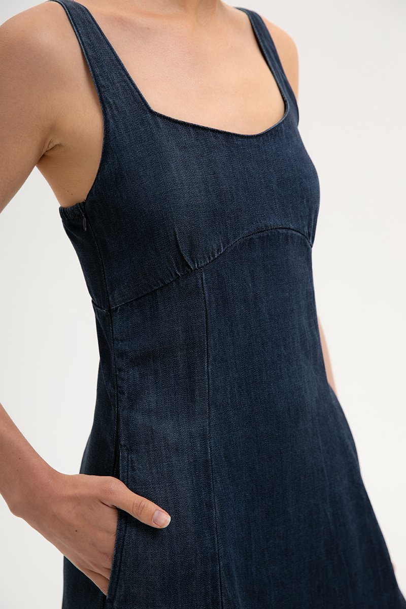 JANETTE DENIM MIDI DRESS (REGULAR)