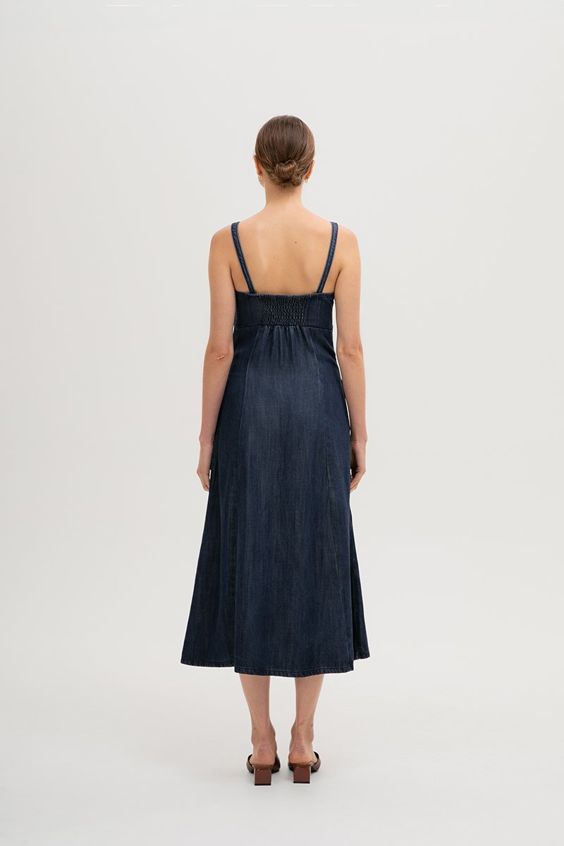 JANETTE DENIM MIDI DRESS (REGULAR)