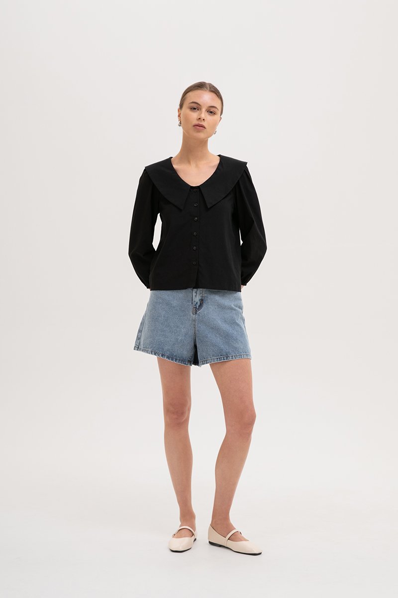 MADELINE PETER PAN COLLAR LONG SLEEVE TOP