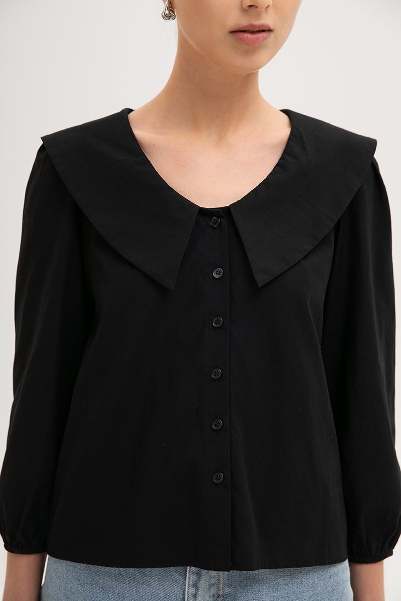 MADELINE PETER PAN COLLAR LONG SLEEVE TOP