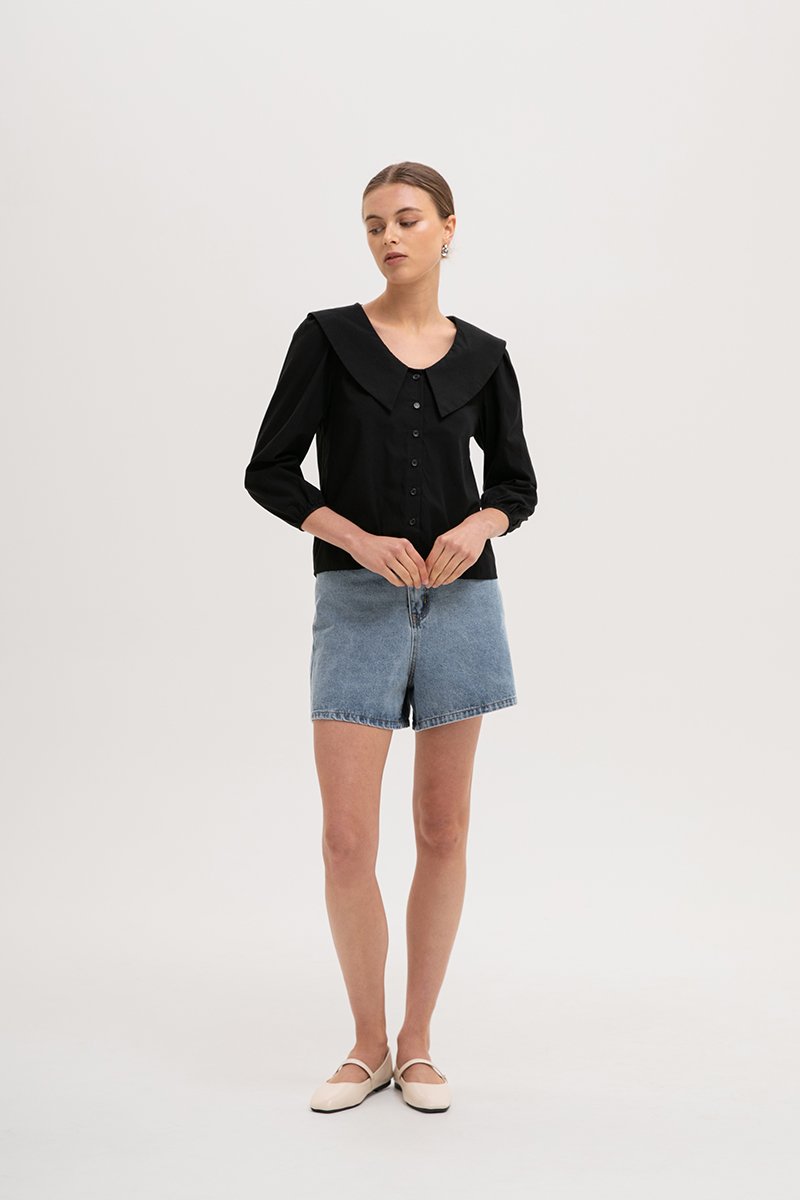 MADELINE PETER PAN COLLAR LONG SLEEVE TOP