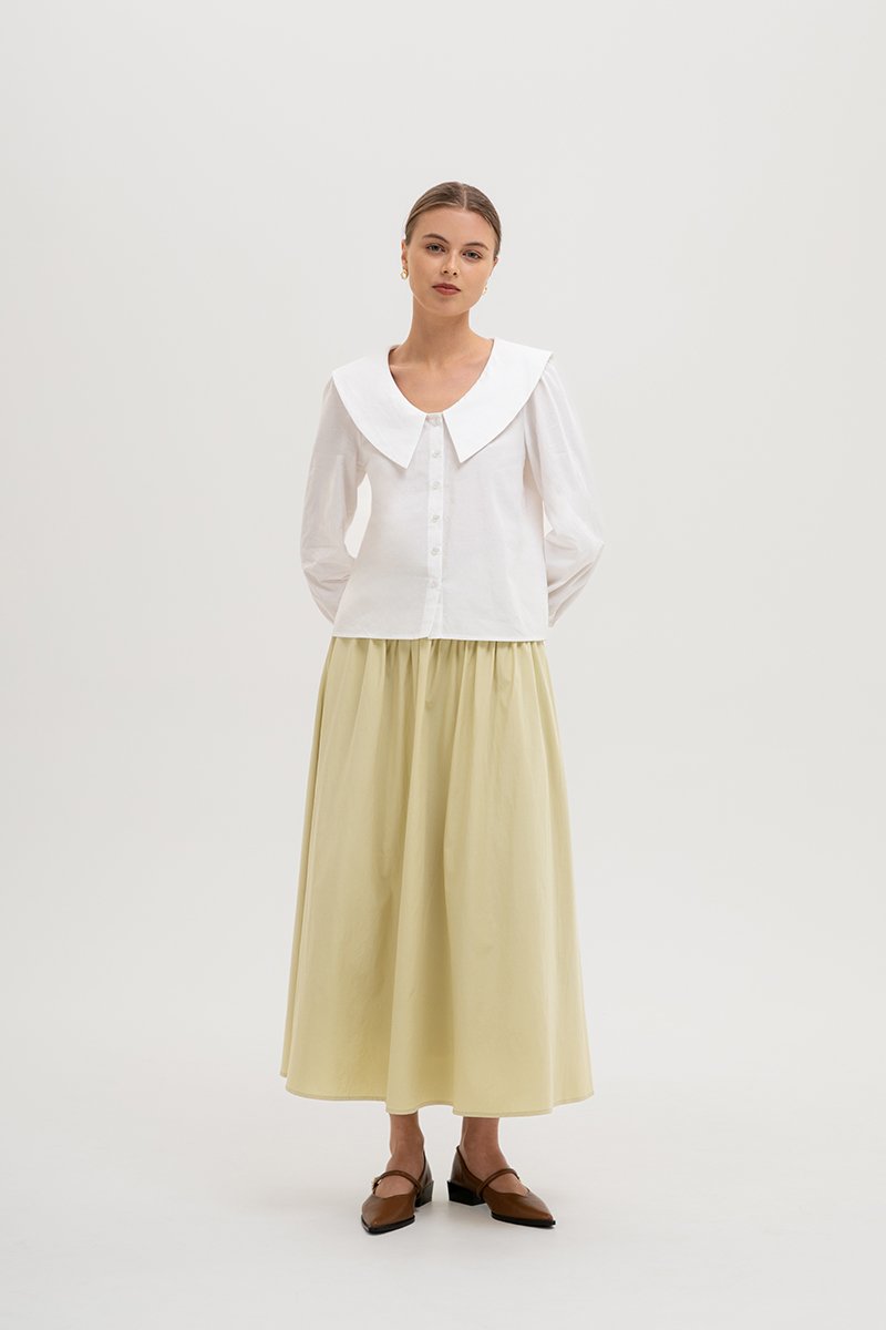 MADELINE PETER PAN COLLAR LONG SLEEVE TOP