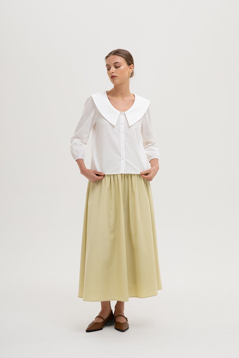 MADELINE PETER PAN COLLAR LONG SLEEVE TOP