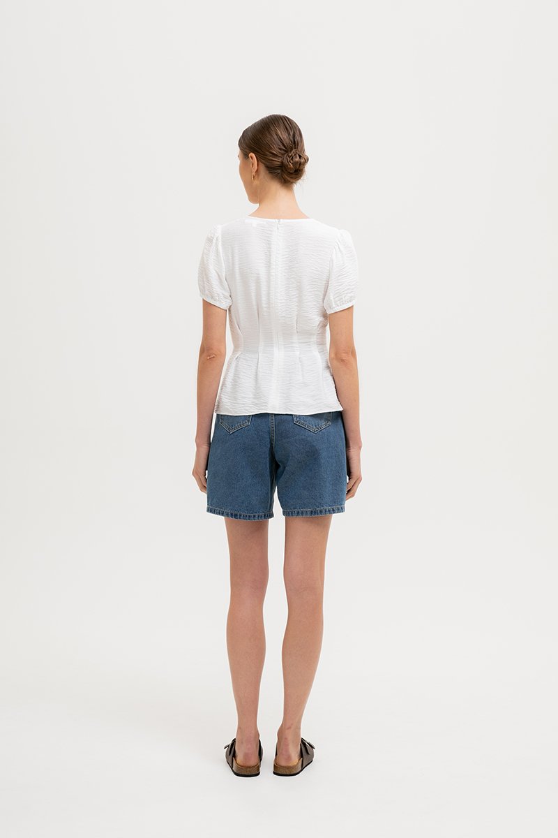 *BACKORDER 2* MIKAELA PIN TUCK BUTTONDOWN TOP