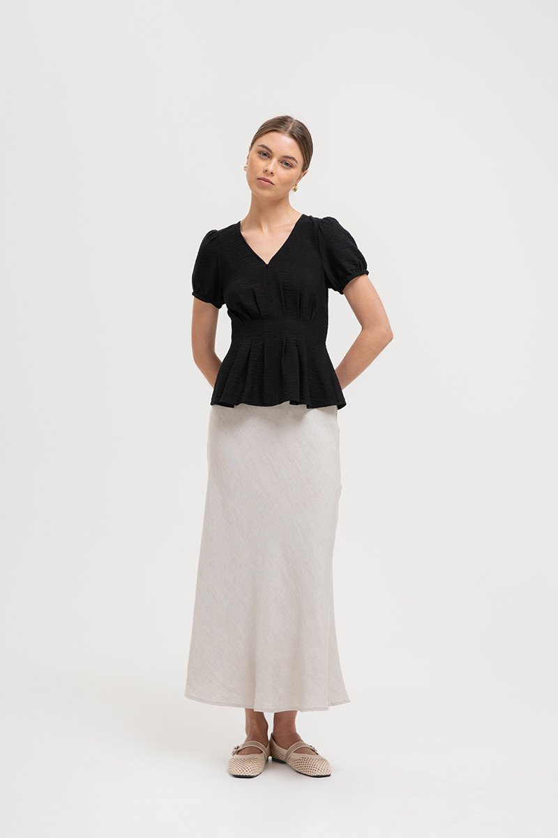 *BACKORDER 2* MIKAELA PIN TUCK BUTTONDOWN TOP