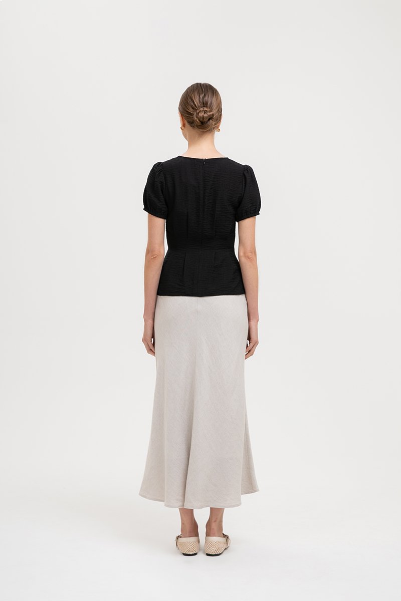 *BACKORDER 2* MIKAELA PIN TUCK BUTTONDOWN TOP