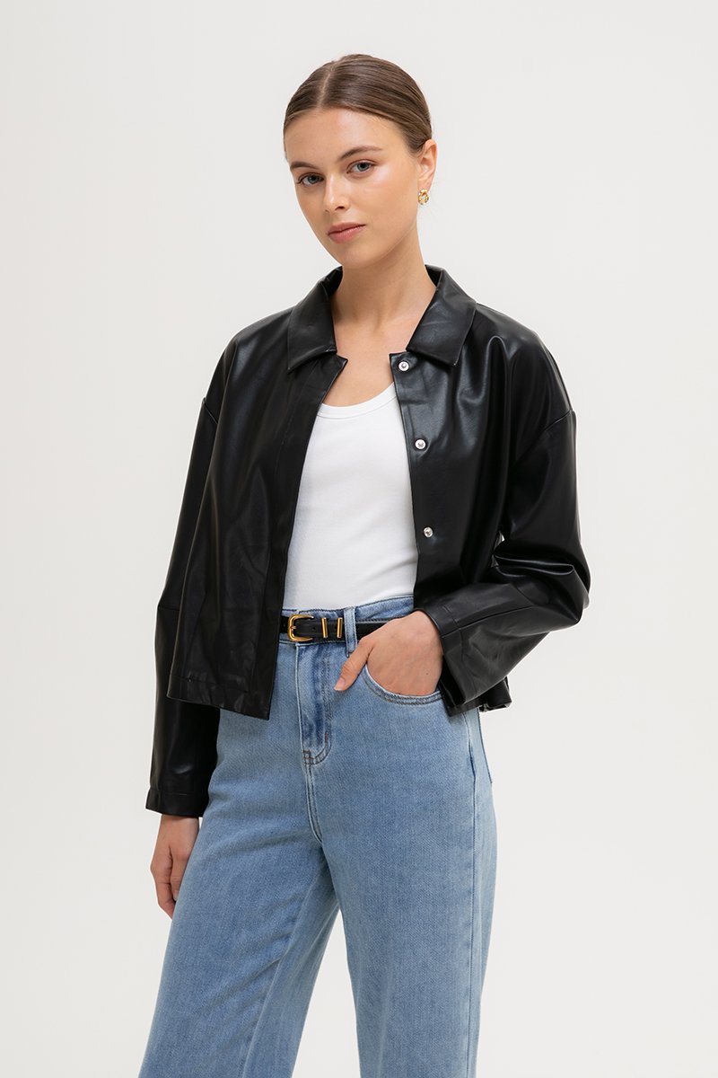 OLSEN OVERSIZED LEATHER JACKET