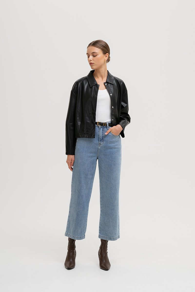 OLSEN OVERSIZED LEATHER JACKET