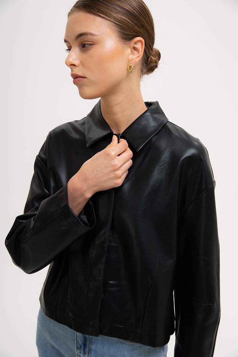 OLSEN OVERSIZED LEATHER JACKET