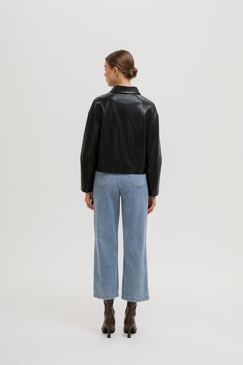 OLSEN OVERSIZED LEATHER JACKET