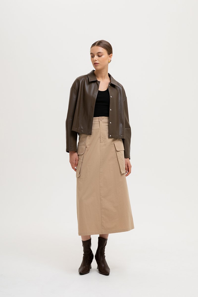 OLSEN OVERSIZED LEATHER JACKET
