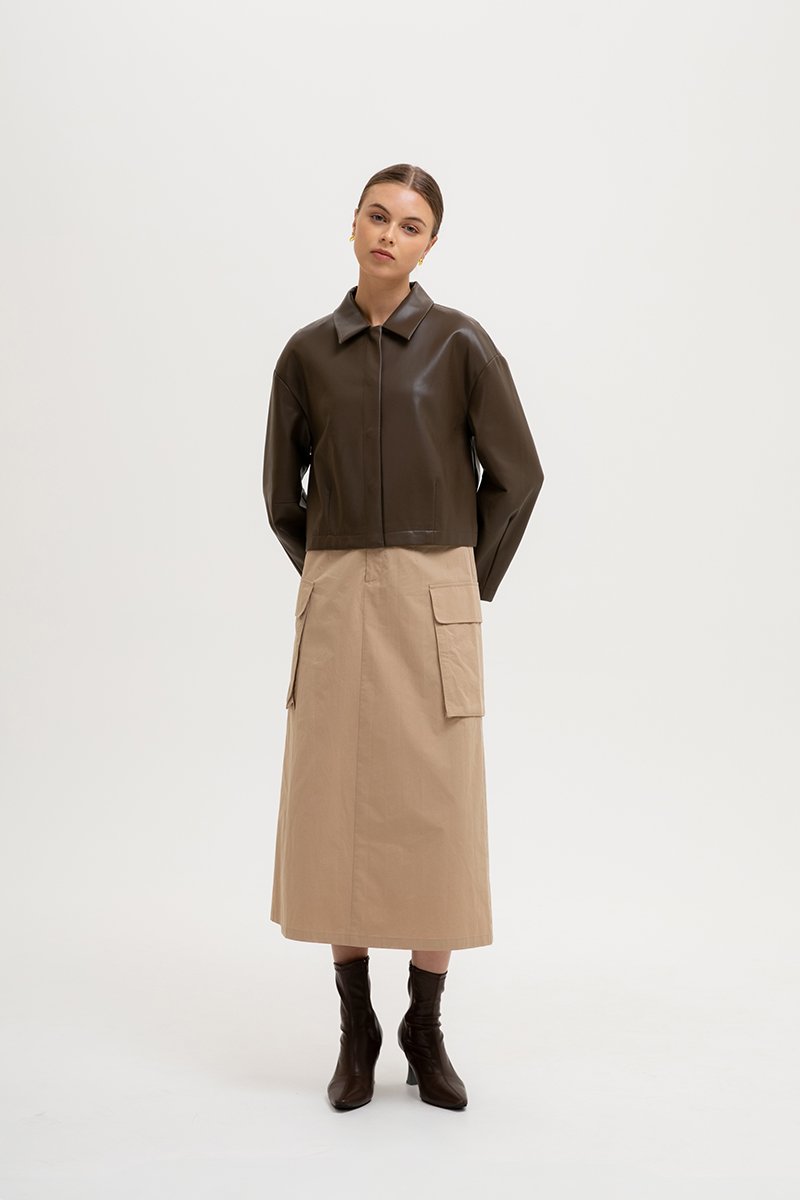 OLSEN OVERSIZED LEATHER JACKET
