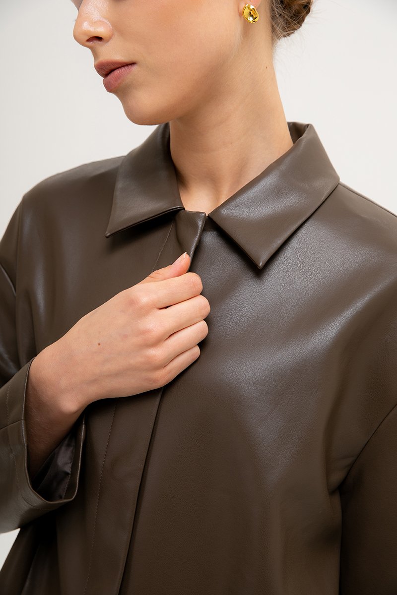 OLSEN OVERSIZED LEATHER JACKET