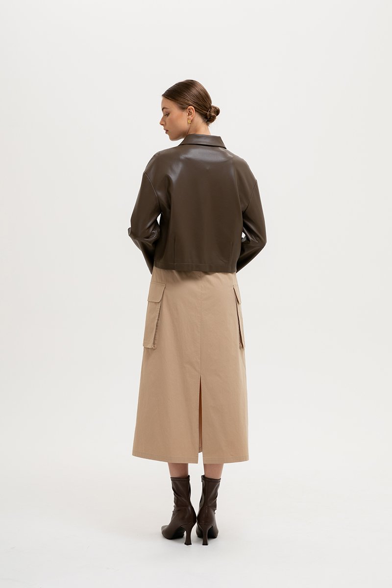 OLSEN OVERSIZED LEATHER JACKET