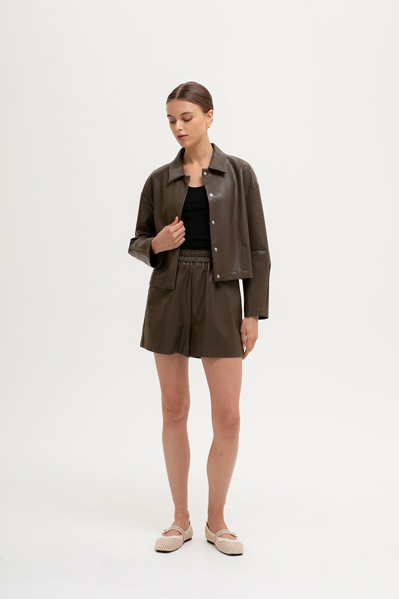 OLSEN OVERSIZED LEATHER JACKET