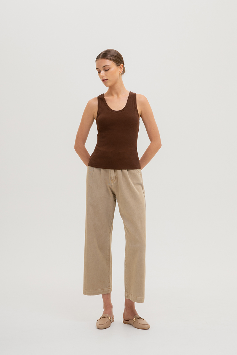 OLINA PADDED SCOOP NECK TANK TOP