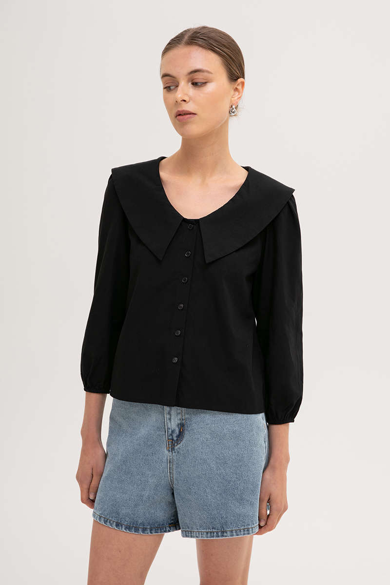 MADELINE PETER PAN COLLAR LONG SLEEVE TOP