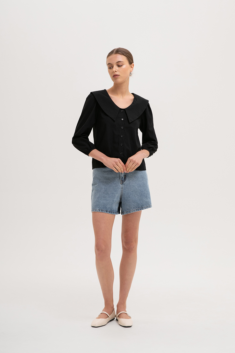 MADELINE PETER PAN COLLAR LONG SLEEVE TOP