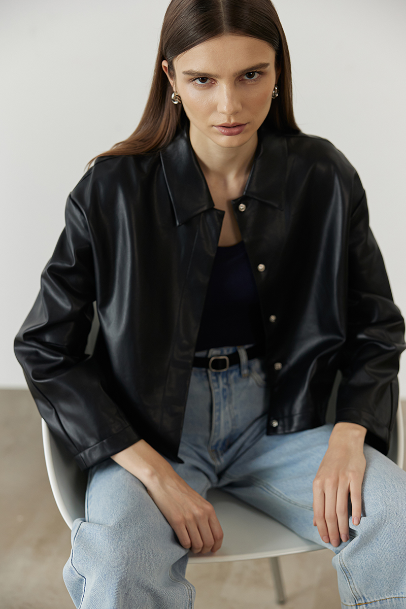 OLSEN OVERSIZED LEATHER JACKET