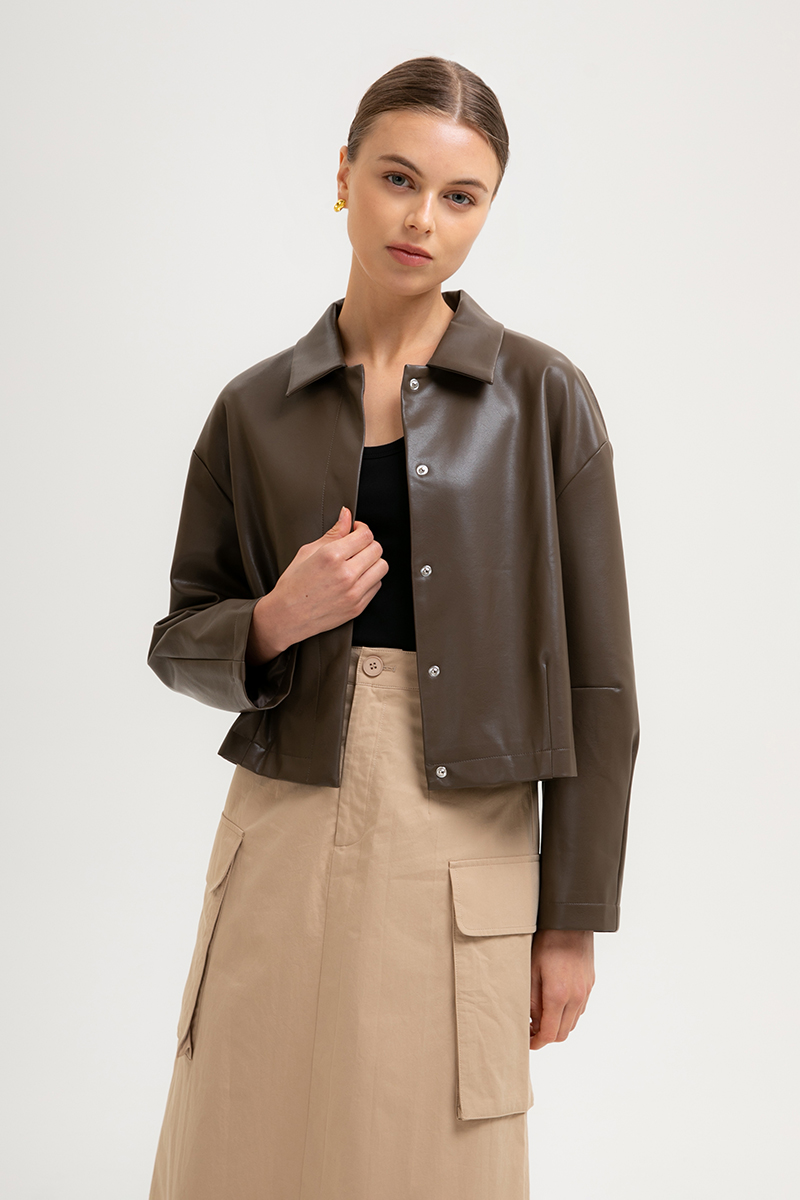 OLSEN OVERSIZED LEATHER JACKET