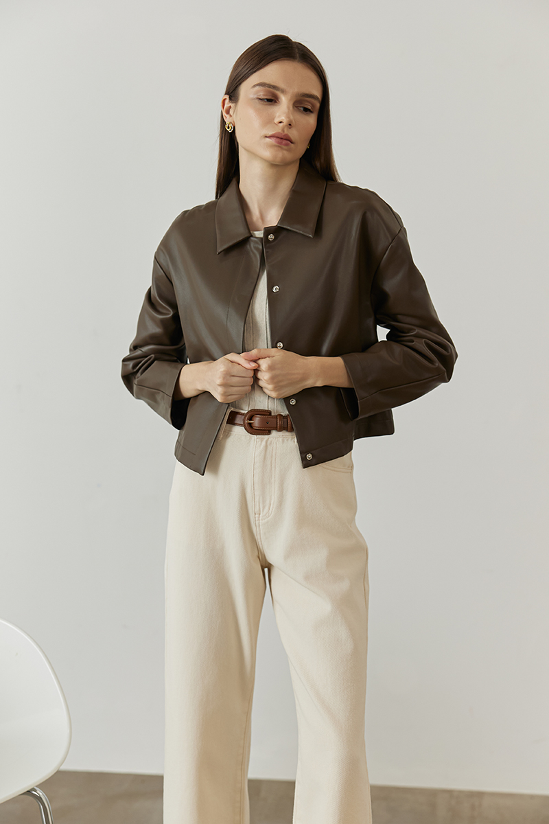 OLSEN OVERSIZED LEATHER JACKET