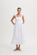 ODETTE LACE TRIM MIDI DRESS