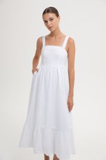 ODETTE LACE TRIM MIDI DRESS