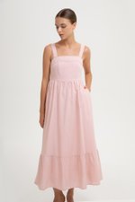 ODETTE LACE TRIM MIDI DRESS