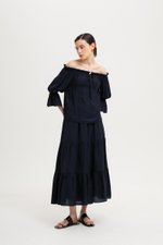 SEINE TIERED DRAWSTRING MAXI SKIRT
