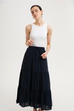 SEINE TIERED DRAWSTRING MAXI SKIRT