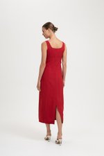 SLOANE PANELLED SQUARE NECK SLEEVELESS DRESS