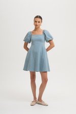 SIMONE PUFF SLEEVES DENIM DRESS