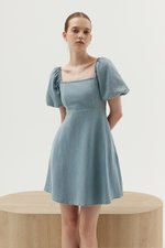 SIMONE PUFF SLEEVES DENIM DRESS