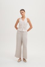 KATIYA RUCHED LINEN TOP KATIYA RUCHED LINEN TOP
