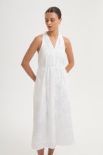 KALYSSA EMBROIDERED HALTER DRESS KALYSSA EMBROIDERED HALTER DRESS
