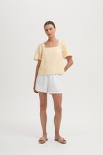 KANDY FLUTTER SLEEVE LINEN TOP KANDY FLUTTER SLEEVE LINEN TOP