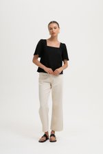 KANDY FLUTTER SLEEVE LINEN TOP KANDY FLUTTER SLEEVE LINEN TOP