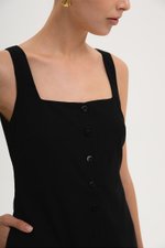 CALLIA BUTTONDOWN SHORT LINEN DRESS W SASH