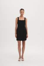 CALLIA BUTTONDOWN SHORT LINEN DRESS W SASH