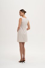 CALLIA BUTTONDOWN SHORT LINEN DRESS W SASH