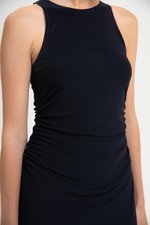 LYKKA RUCHED MESH MAXI DRESS