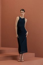 LYKKA RUCHED MESH MAXI DRESS