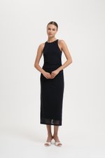 LYKKA RUCHED MESH MAXI DRESS