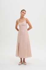 NALLA LINEN MIDI DRESS