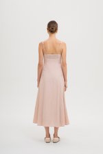 NALLA LINEN MIDI DRESS