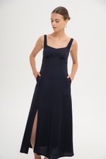 NALLA LINEN MIDI DRESS