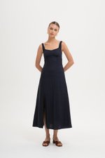 NALLA LINEN MIDI DRESS